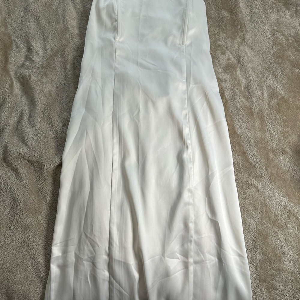 Elegant White Satin Dress